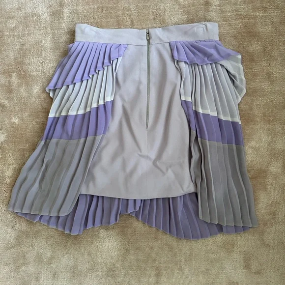 Dion Lee lavender / purple knife print mini- skirt